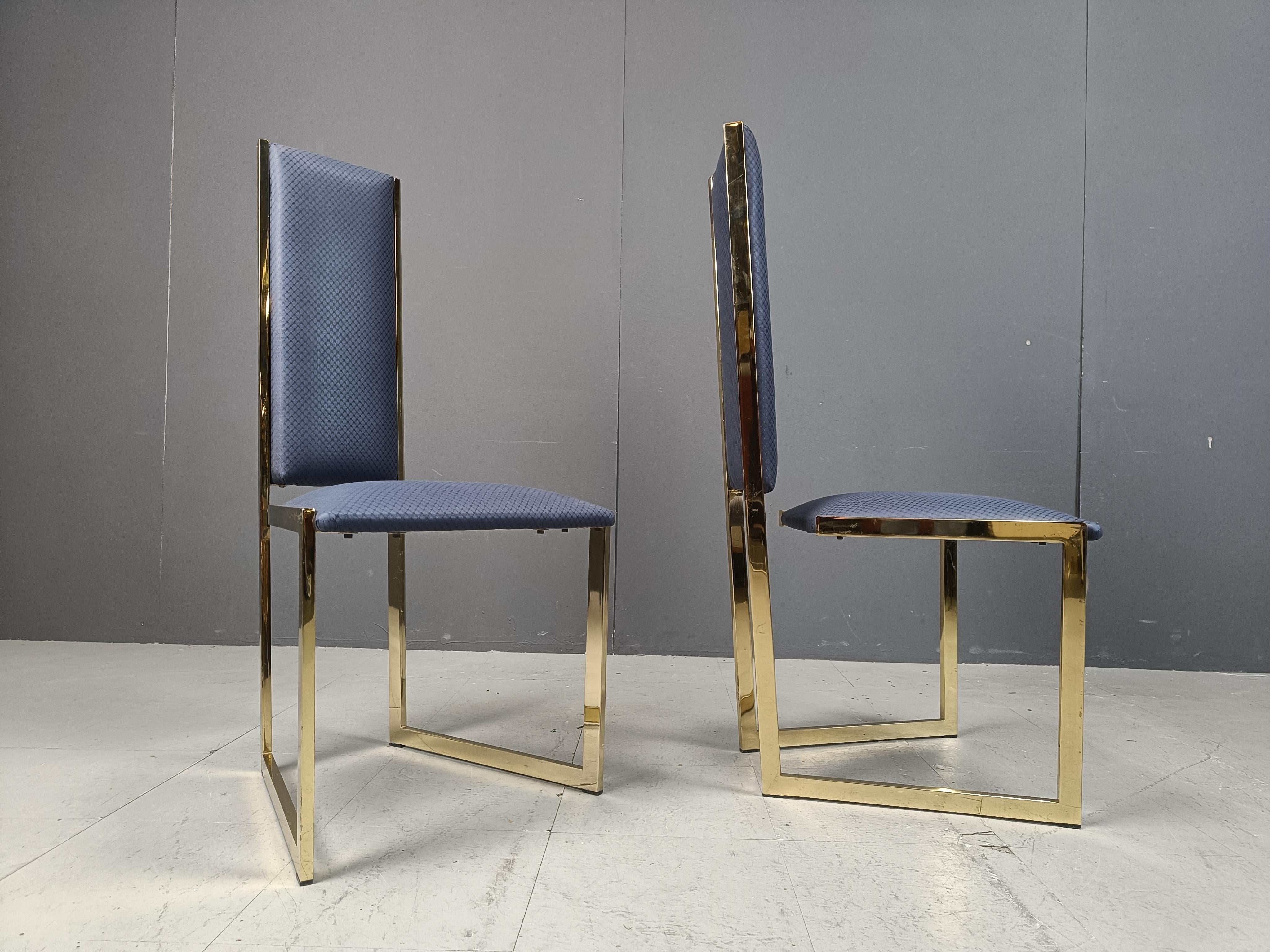 Vintage brass dining chairs, set of 6 - 1970s For Sale 3