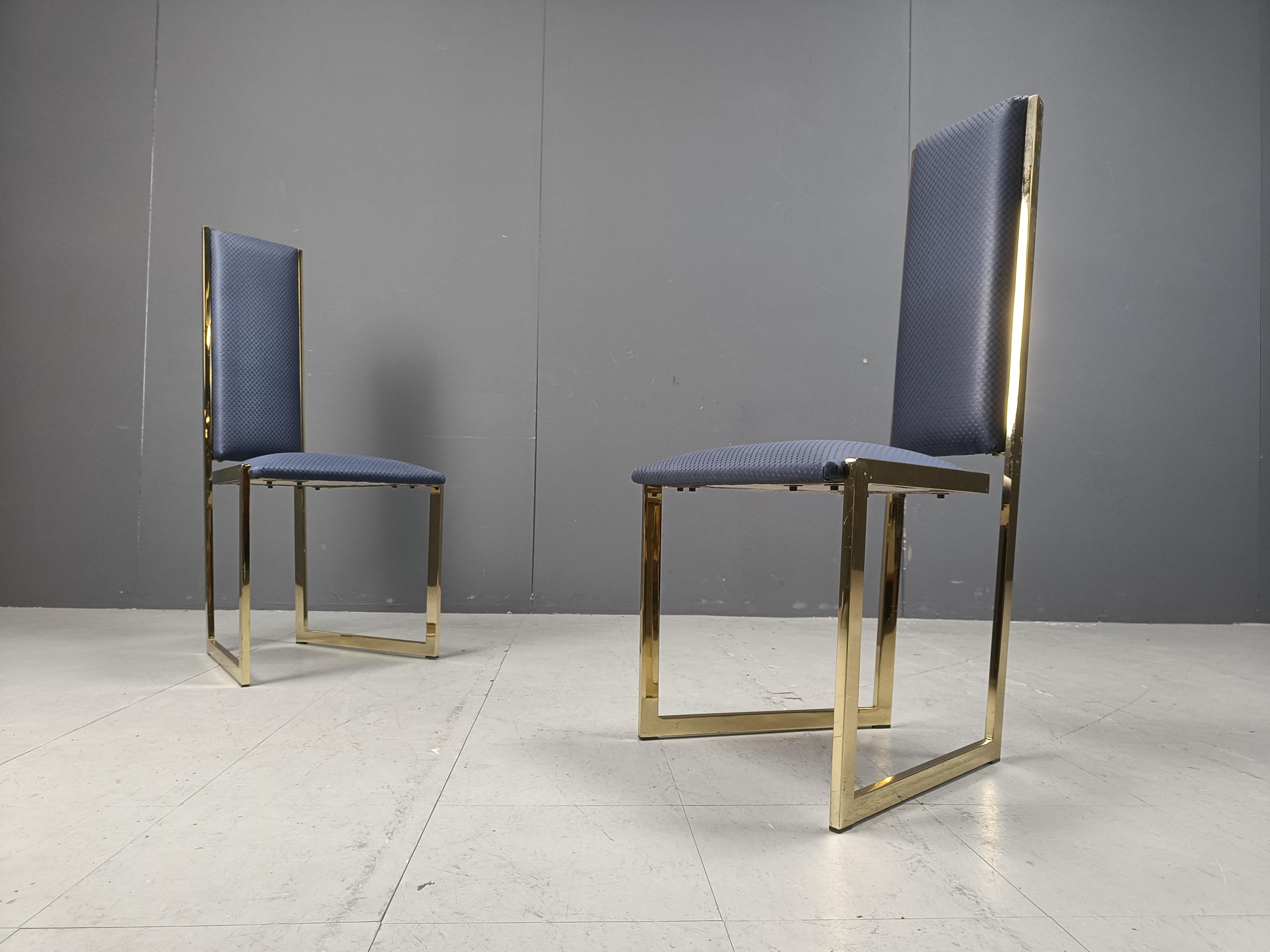 Vintage brass dining chairs, set of 6 - 1970s For Sale 2