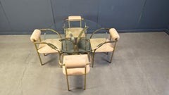 Vintage brass dining set by Belgochrom, 1970s