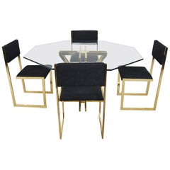 Vintage Brass Dining Set by Belgochrom, 1970s