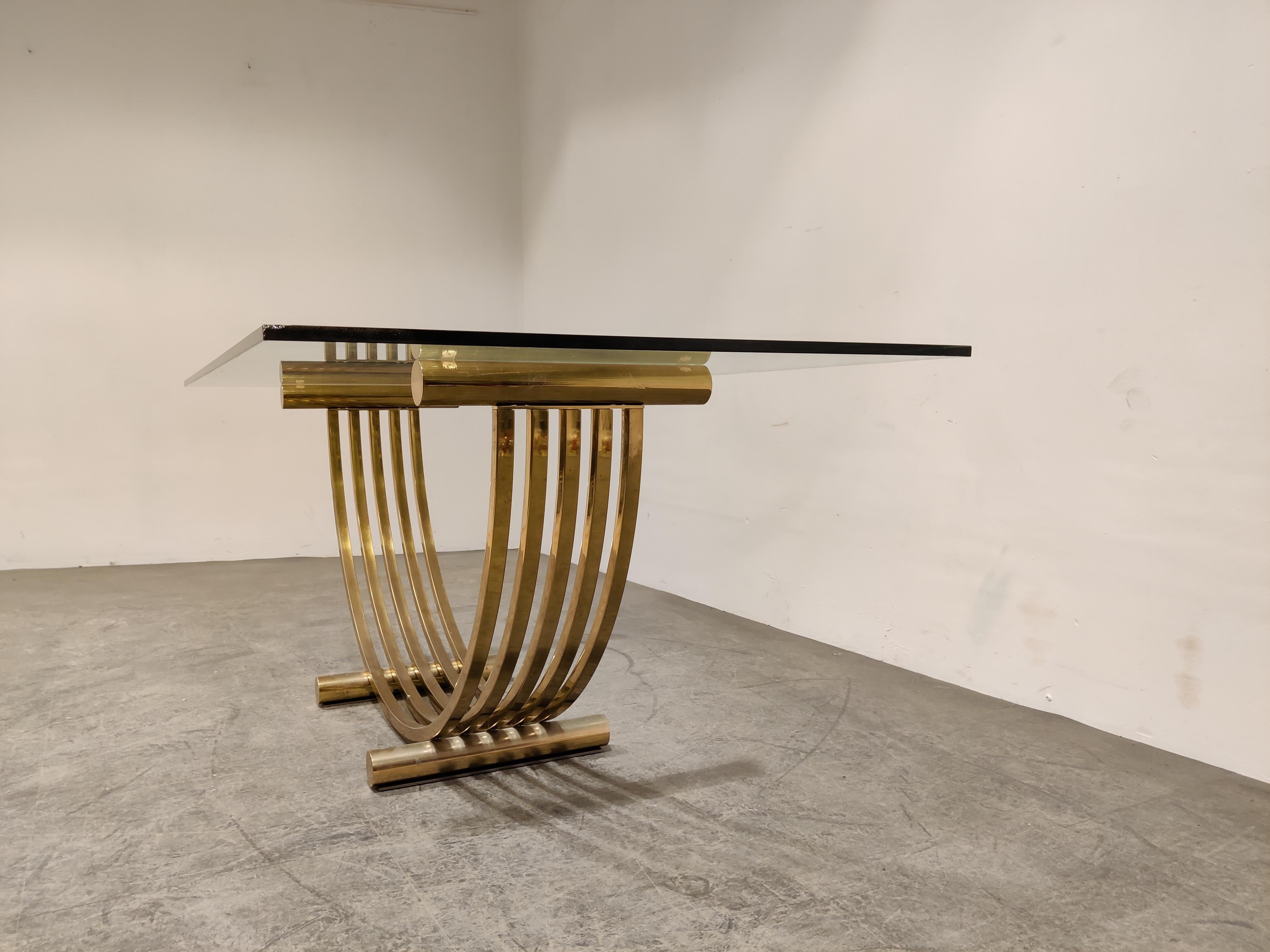 Late 20th Century Vintage Brass Dining Table, 1970s