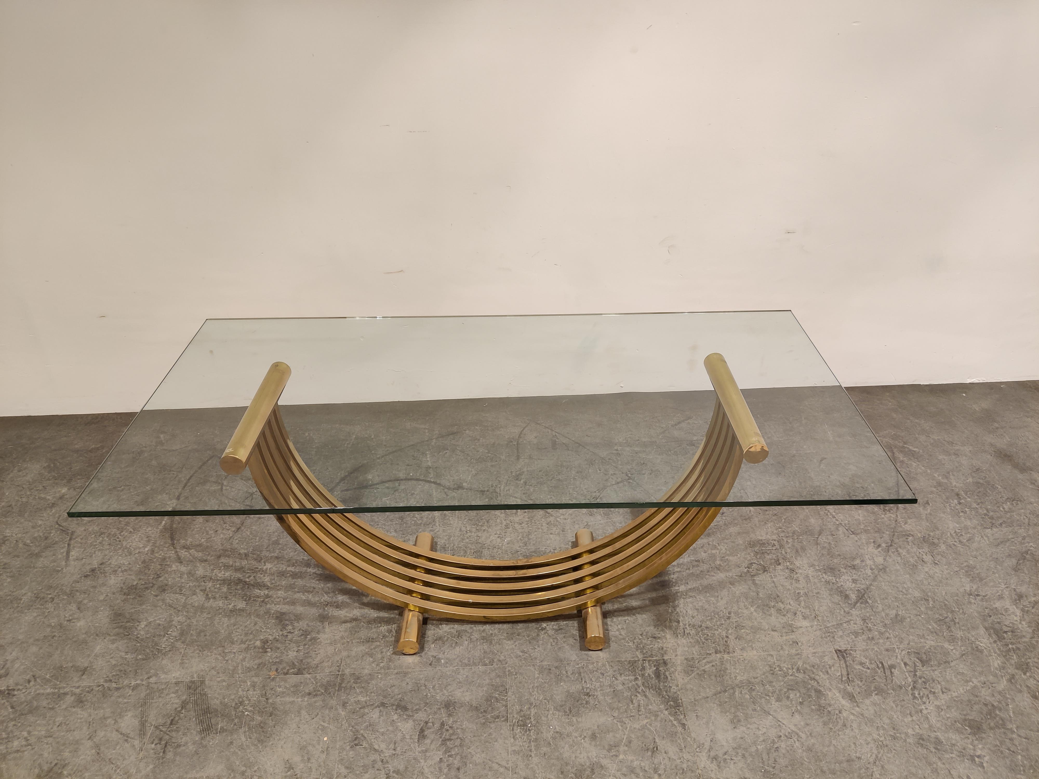 Vintage Brass Dining Table, 1970s 1