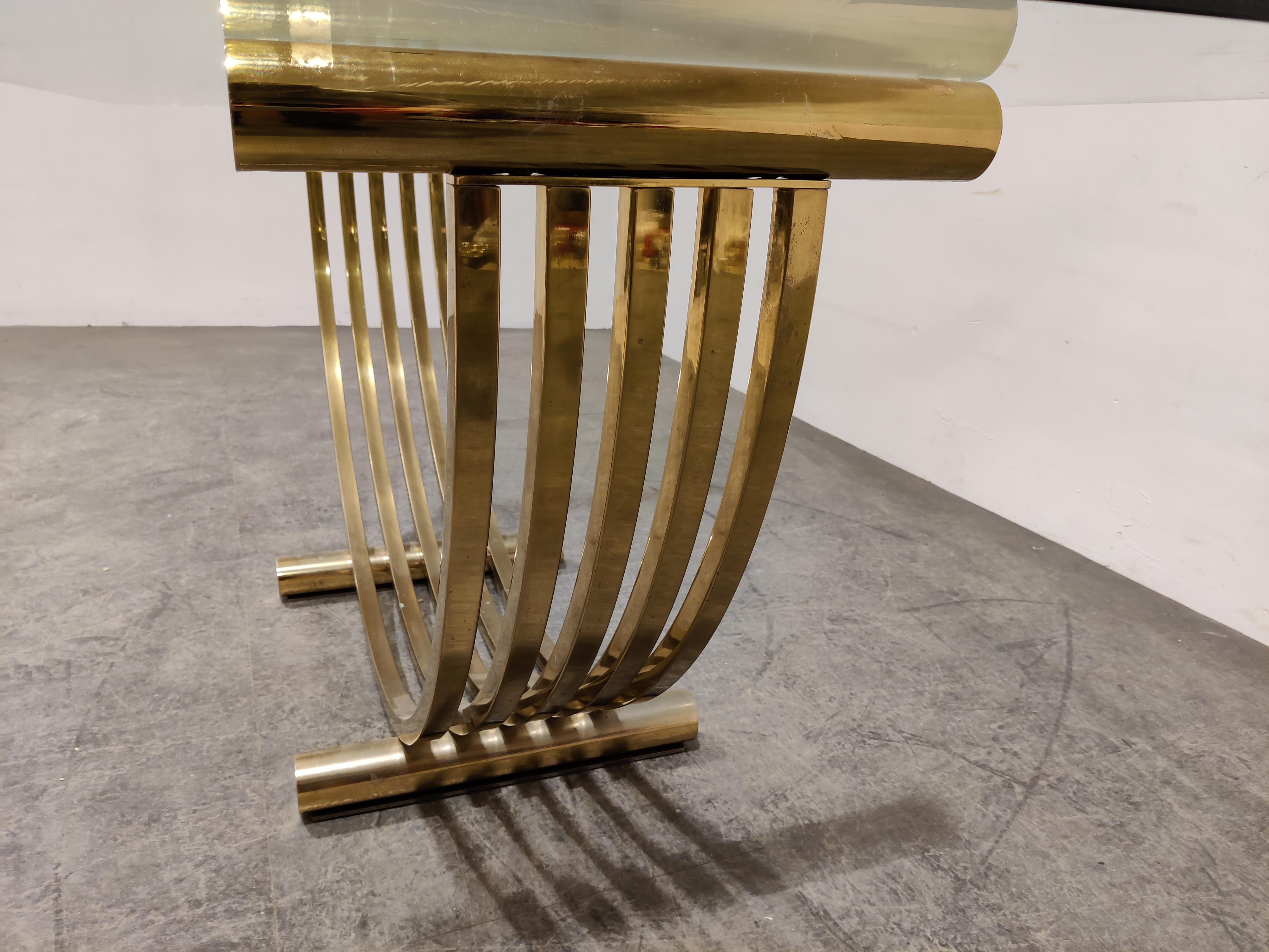 Vintage Brass Dining Table, 1970s 3