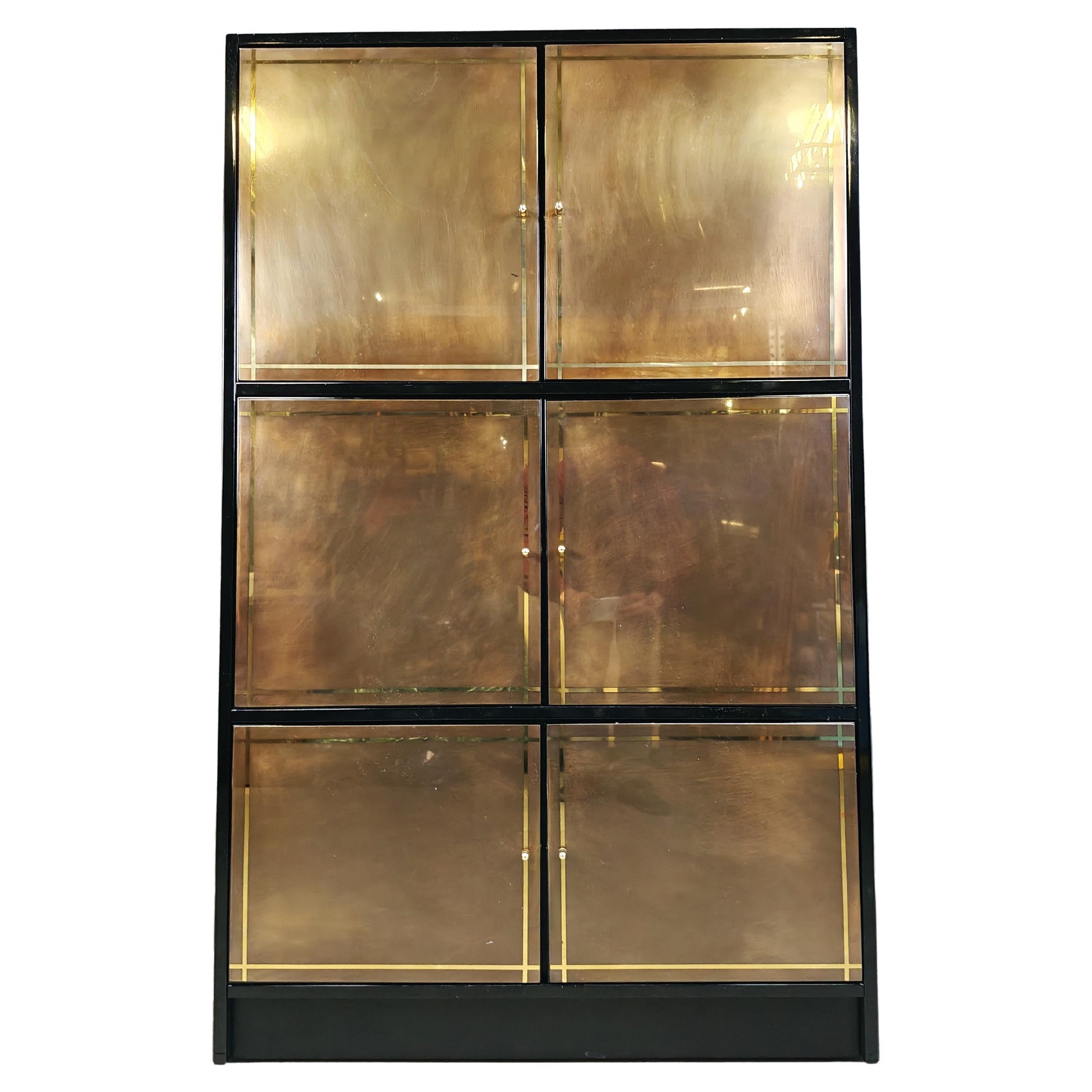 Vintage brass drawer cabinet, 1980s