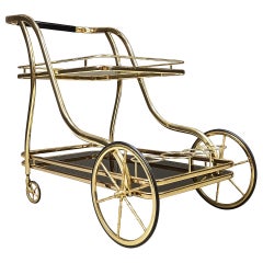 Vintage brass drinks trolley, 1970s