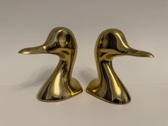 Vintage Brass Duck Bookends by Virginia Metalcrafters, USA