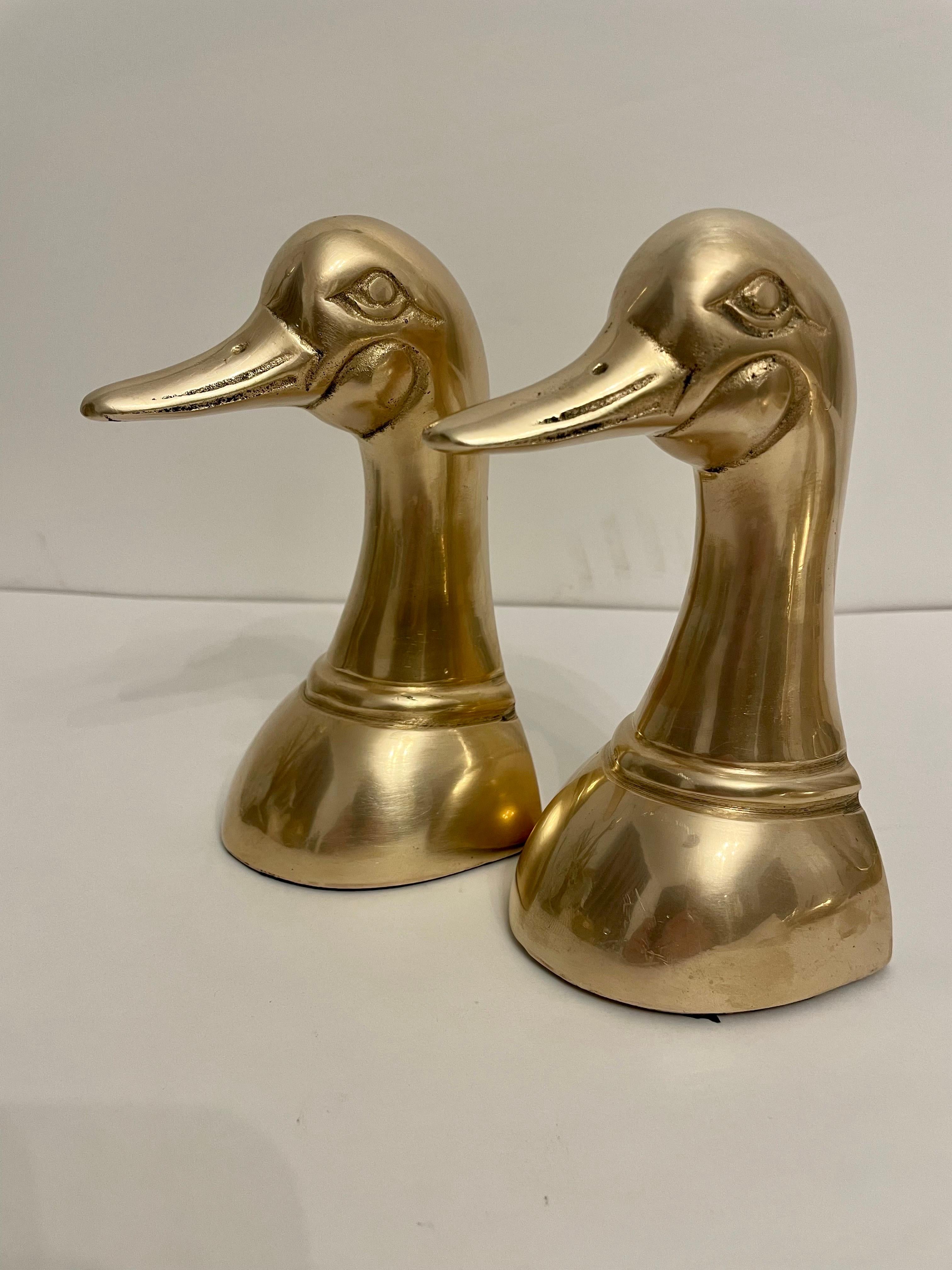 Korean Vintage Brass Duck Bookends
