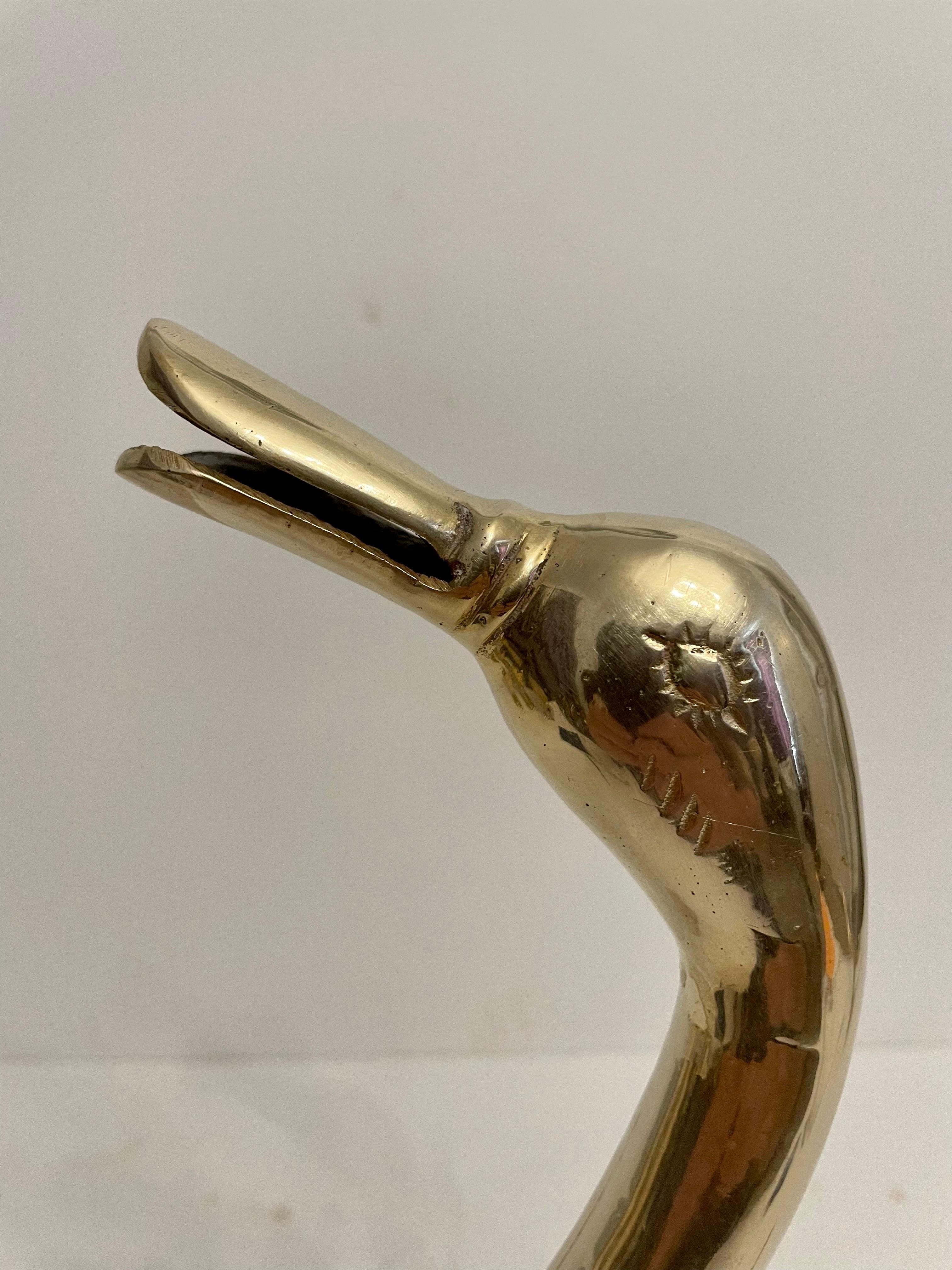 Vintage Brass Duck Sculpture 3