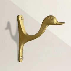 Vintage Brass Duck Wall Hook