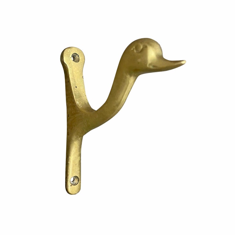 Vintage Brass Duck Head Towel Hook Hat Hook Coat Hook