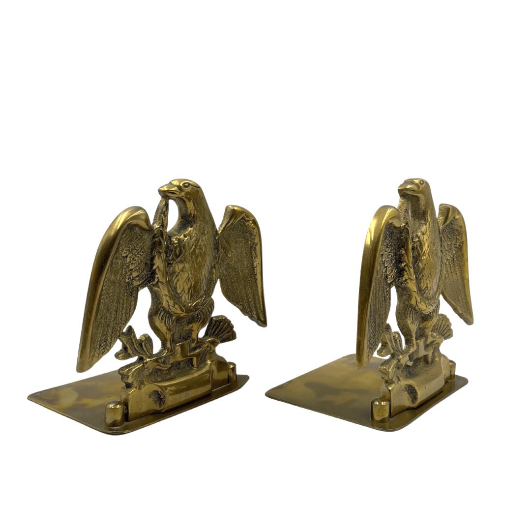 Federal Vintage Brass Eagle Bookends by Baldwin Brass