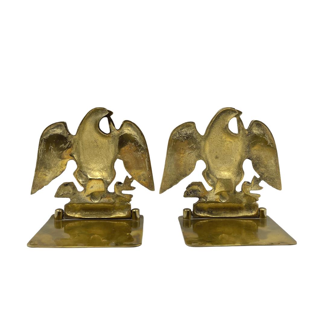 Polished Vintage Brass Eagle Bookends by Baldwin Brass