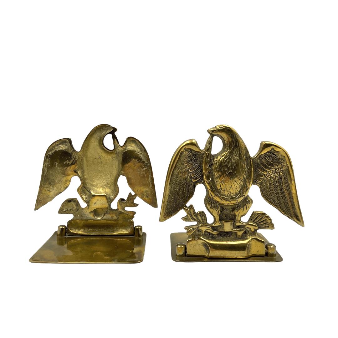 20th Century Vintage Brass Eagle Bookends by Baldwin Brass