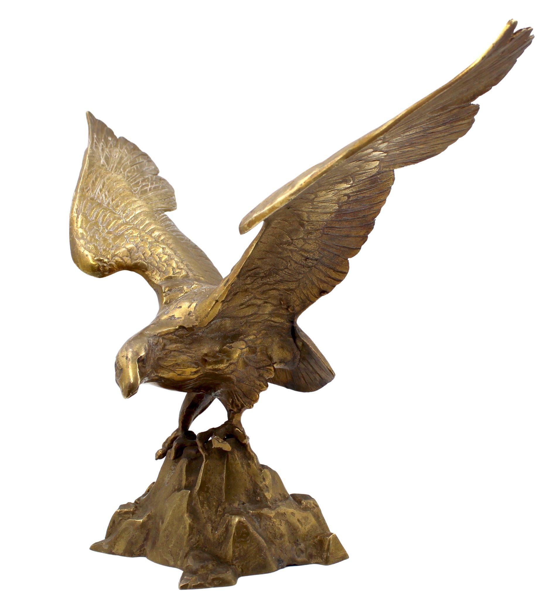 Vintage Brass Eagle on Rocks, Circa 1960s For Sale 2