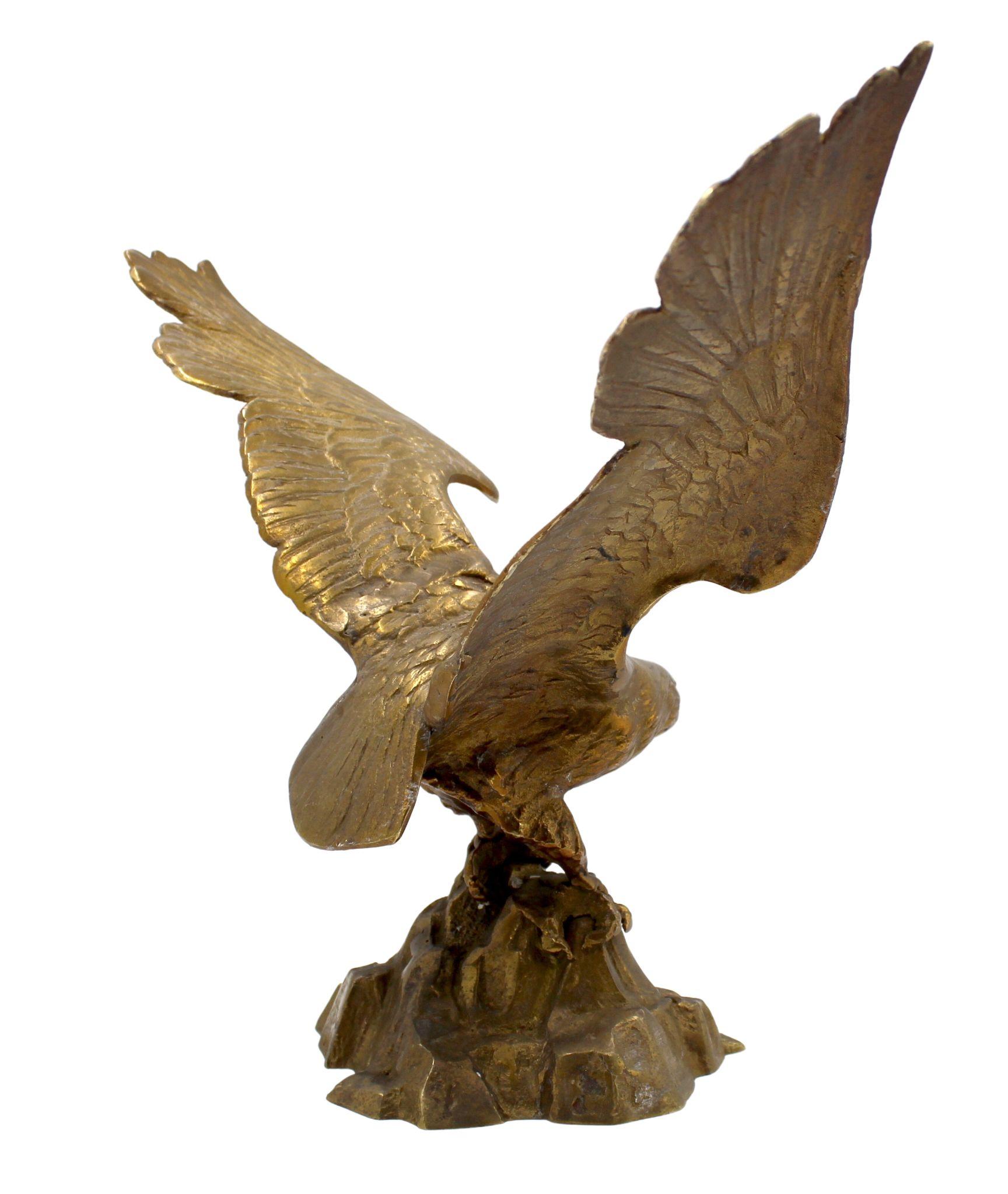 Vintage- Adler auf Felsen aus Messing, ca. 1960er Jahre (Mitte des 20. Jahrhunderts) im Angebot