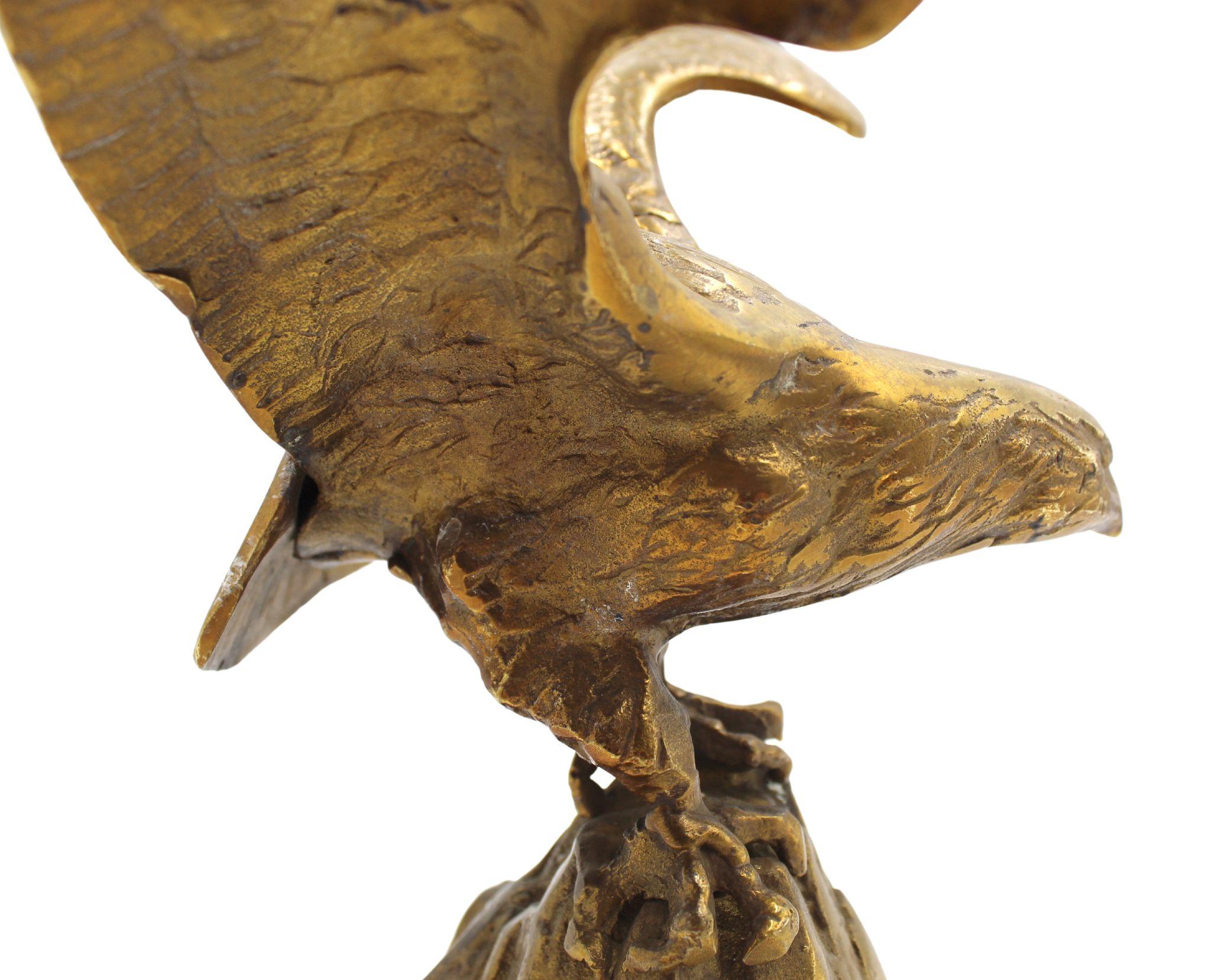 Mid-20th Century Vintage Brass Eagle on Rocks, Circa 1960s For Sale