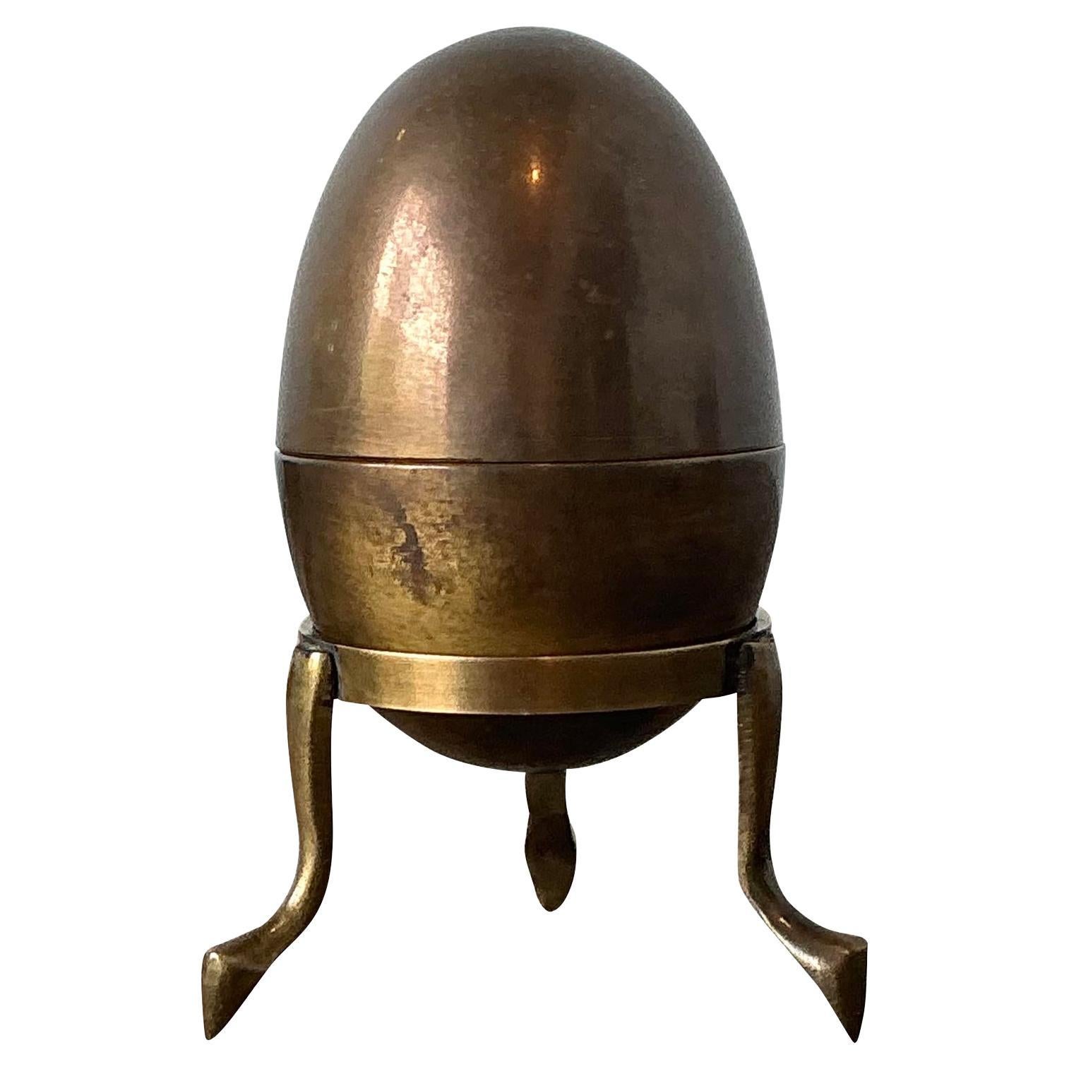 Vintage Brass Egg on Stand