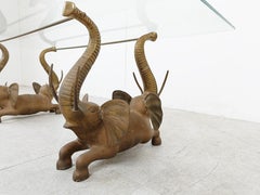Table basse éléphant vintage en laiton, 1970