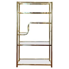 Vintage brass étagère in the style of Milo Baughman, circa 1970s