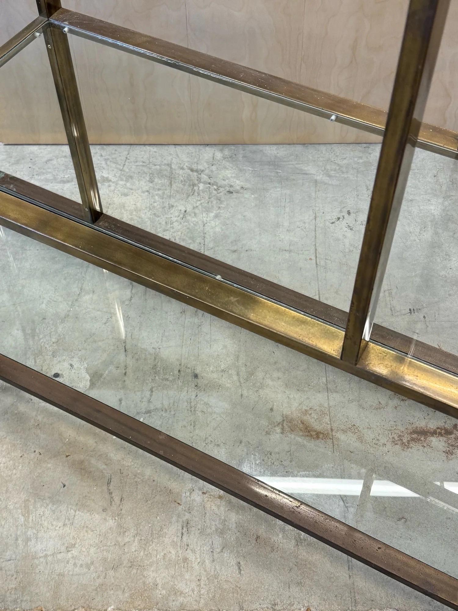 Etagère vintage en laiton dans le style de Milo Baughman en vente 3