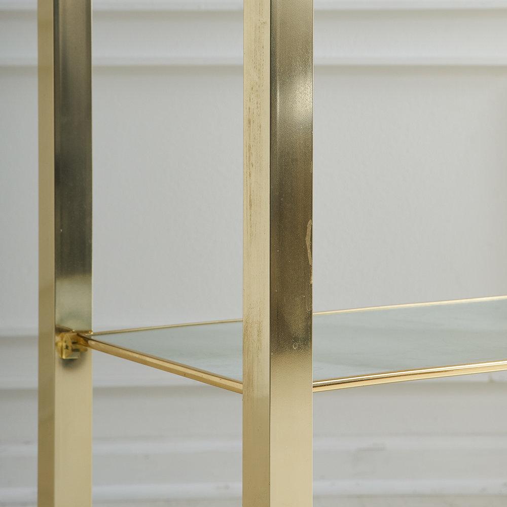 20th Century Vintage Brass Étagère with Glass Shelves