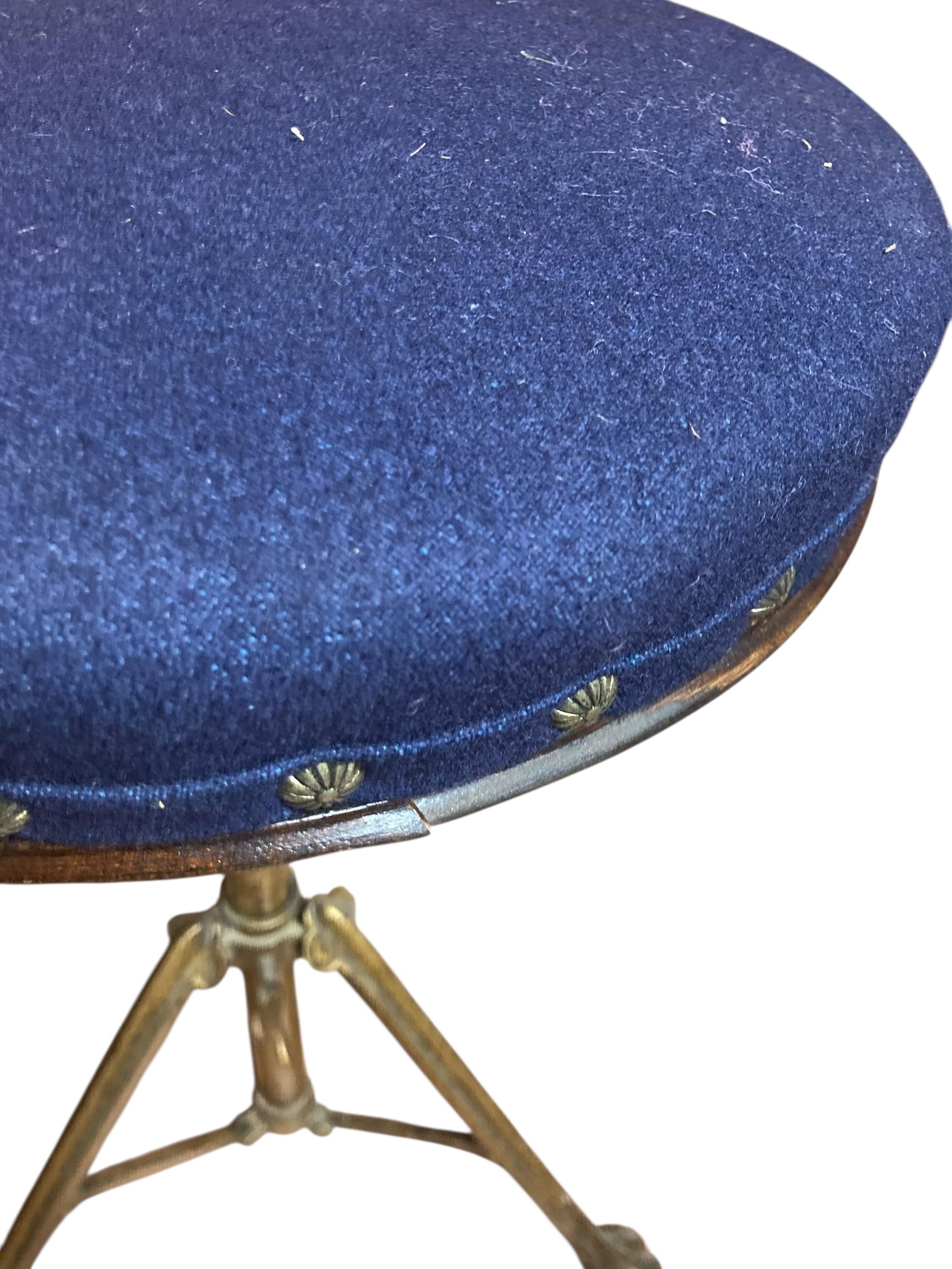 Vintage Brass Ausziehbarer Klavier- oder Trommelhocker (Messing) im Angebot