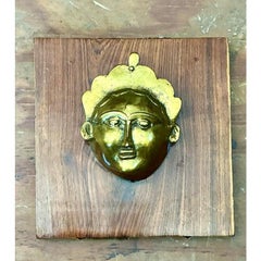 Vintage Brass Face Plaque