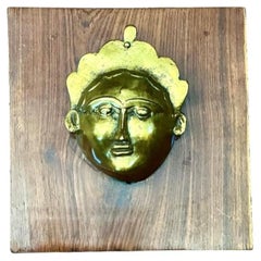 Vintage Brass Face Plaque