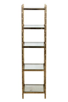 Vintage Brass Faux Bamboo Etagere