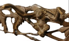 Vintage Brass Figural Monkey and Vine Coat Rack