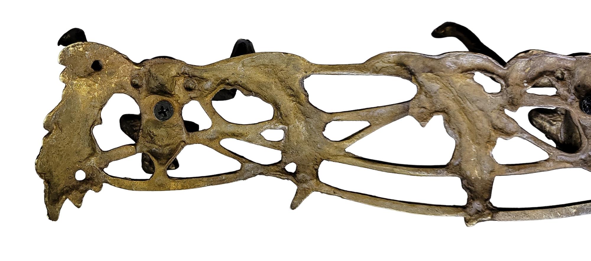 American Vintage Brass Figural Monkey and Vine Coat Rack