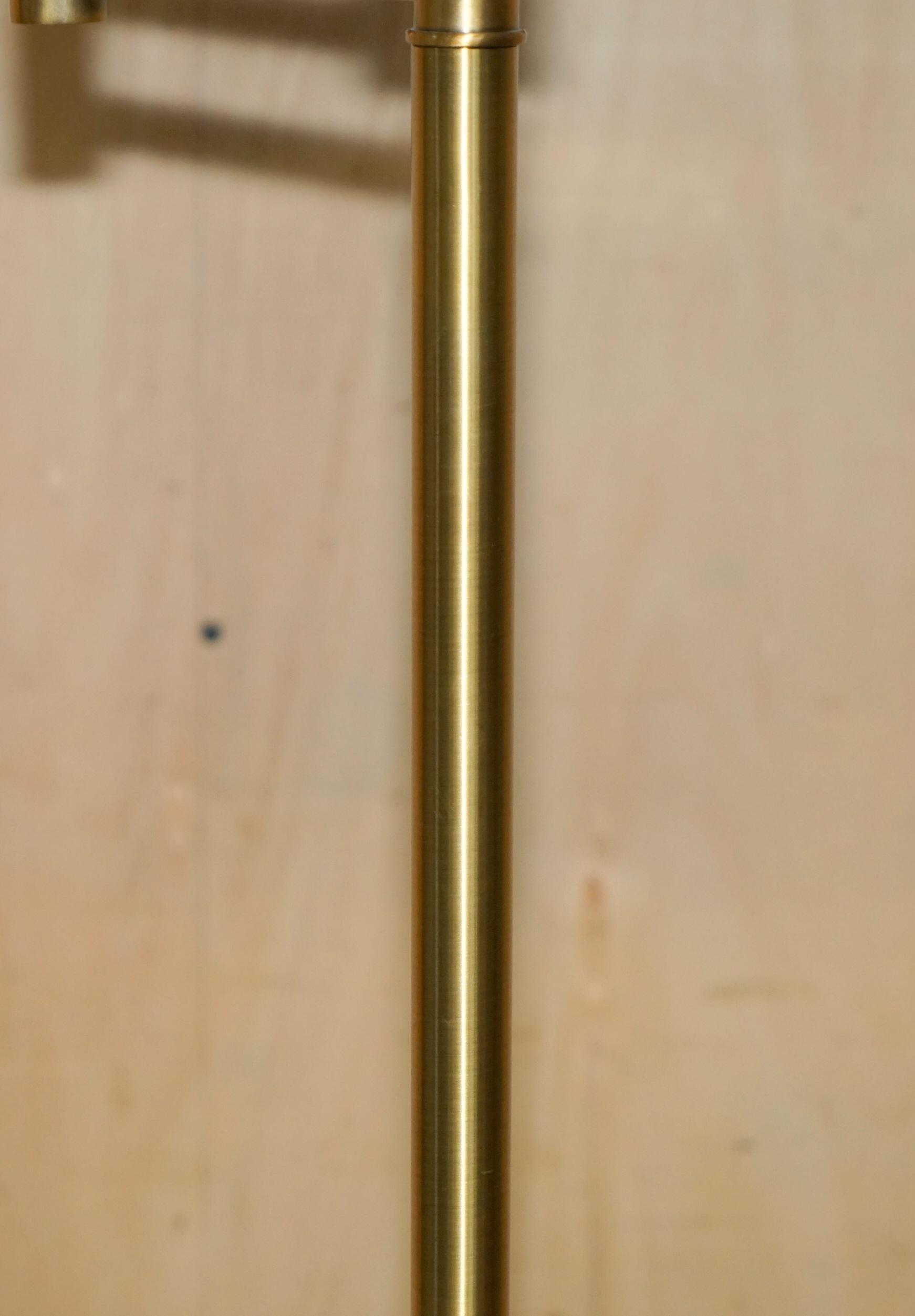 Hand-Crafted VINTAGE BRASS FINISH RALPH LAUREN ARTICULATED SWING ARM FLOOR STANDING LAMp For Sale