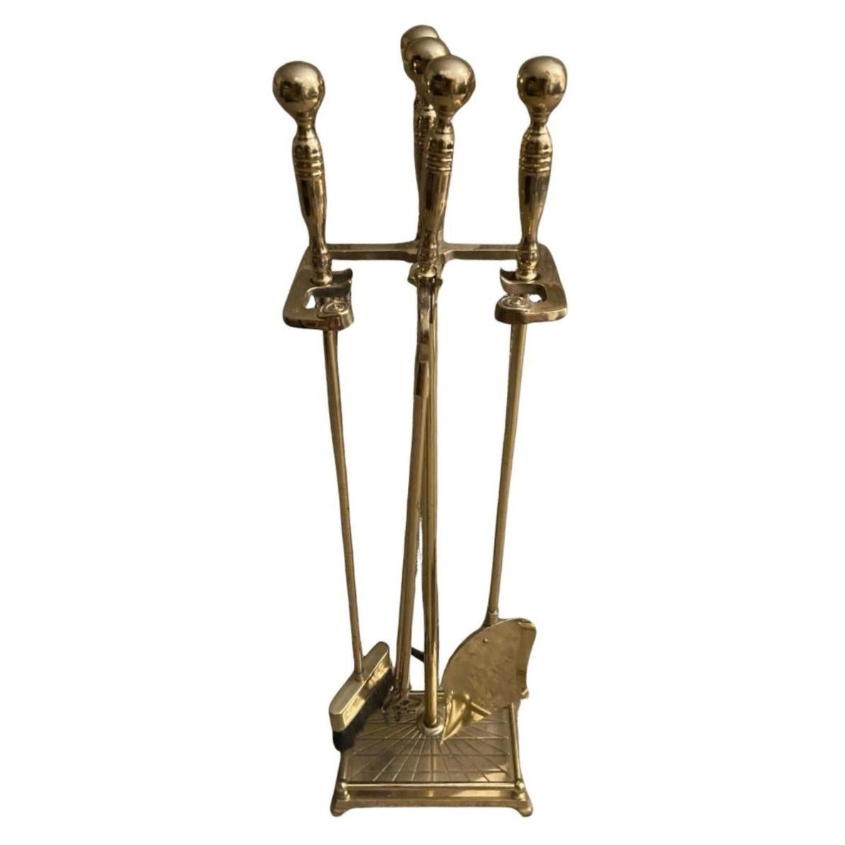 Vintage Brass Fireplace Tool Set