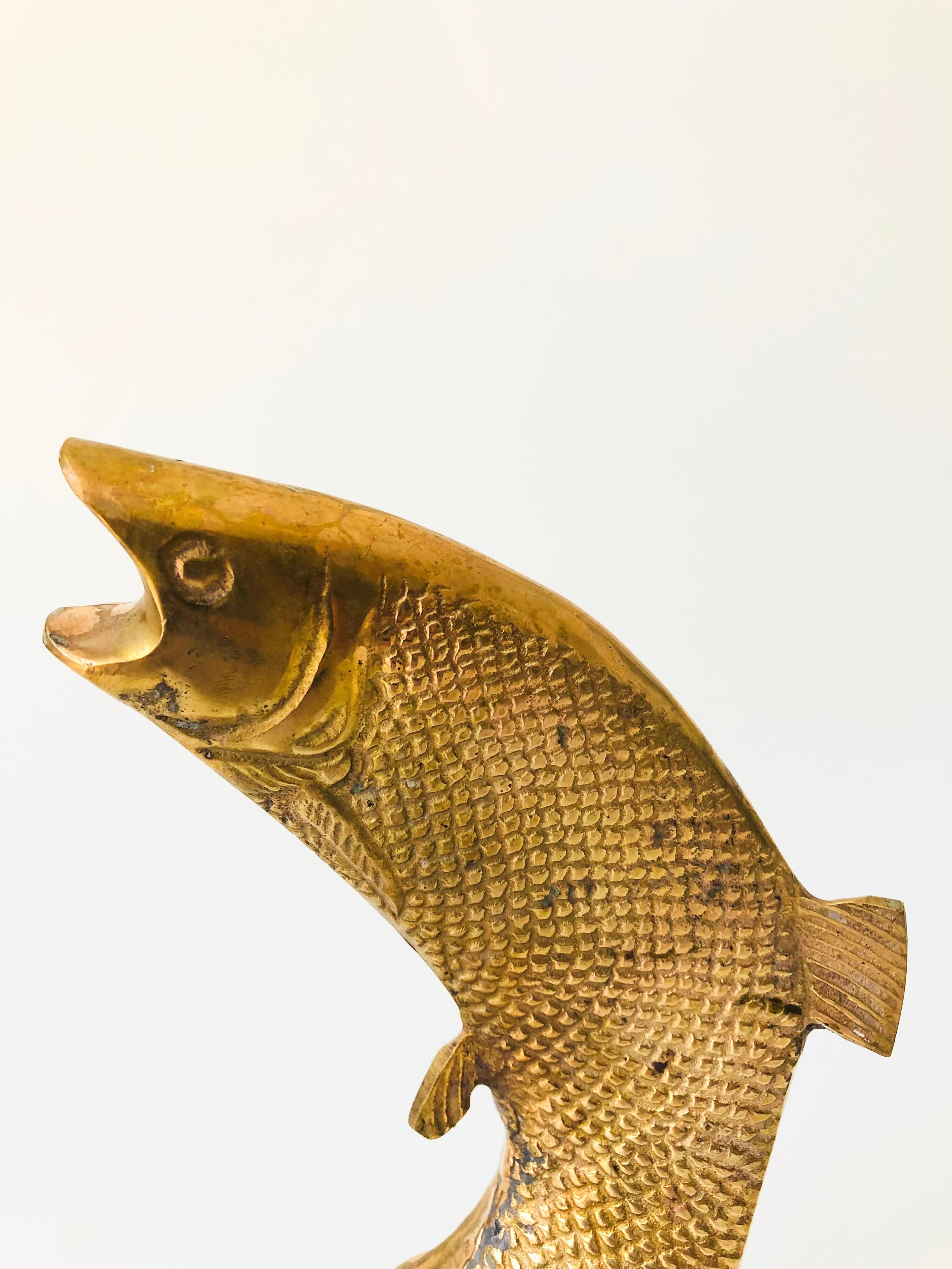 Hollywood Regency Vintage Brass Fish