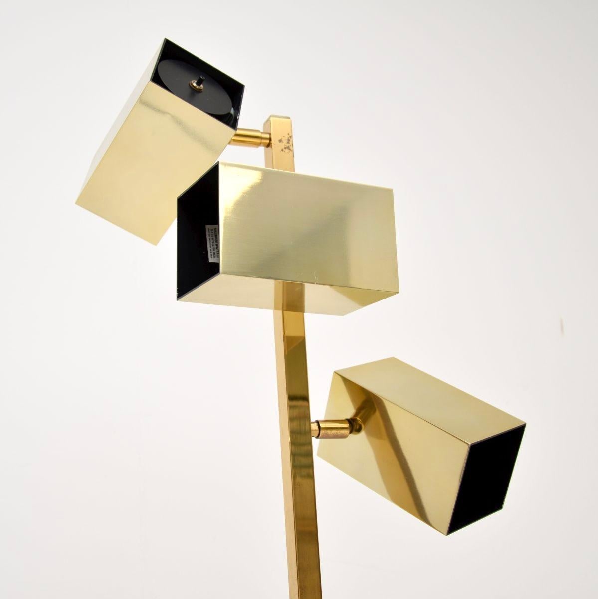 Mid-Century Modern Vintage Brass Floor Lamp by Koch and Lowy For Sale