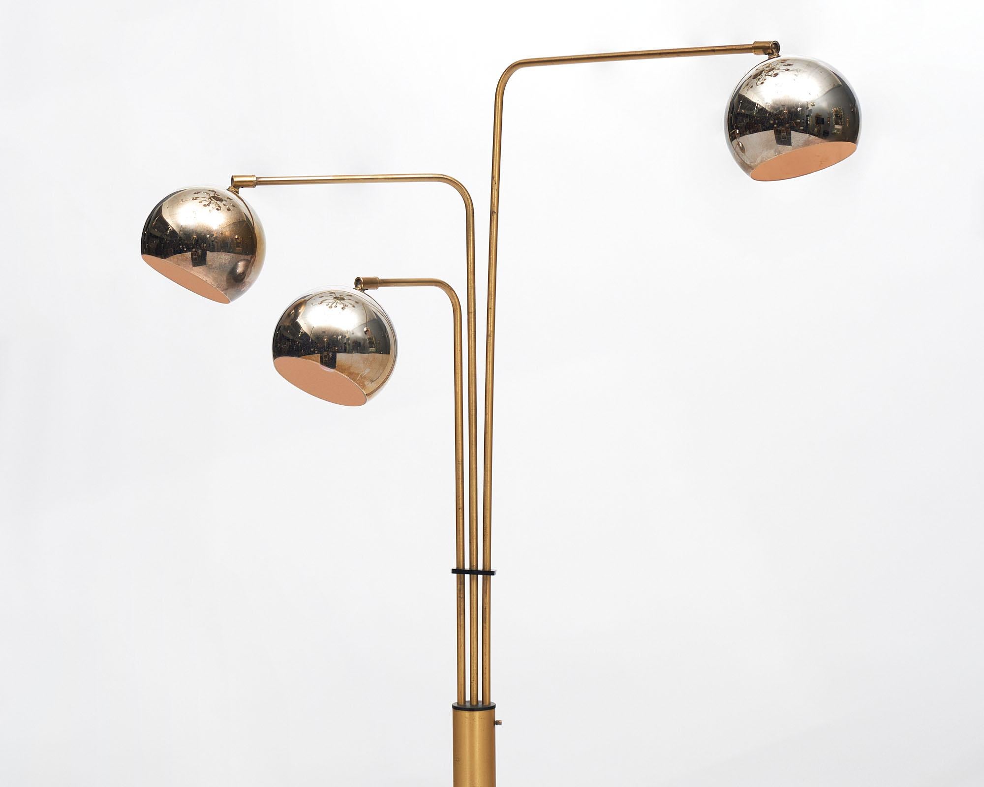 Vintage Brass Floor Lamp by Reggiani In Good Condition In Austin, TX