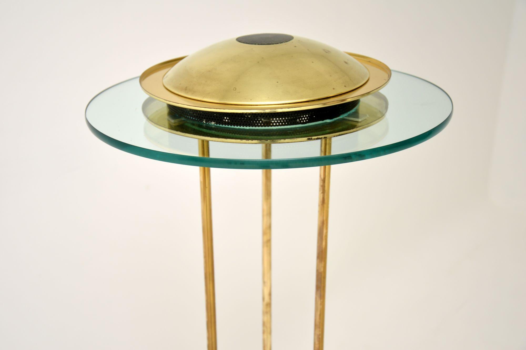 Mid-Century Modern Vintage Brass & Glass Floor Lamp by Robert Sonneman For Sale