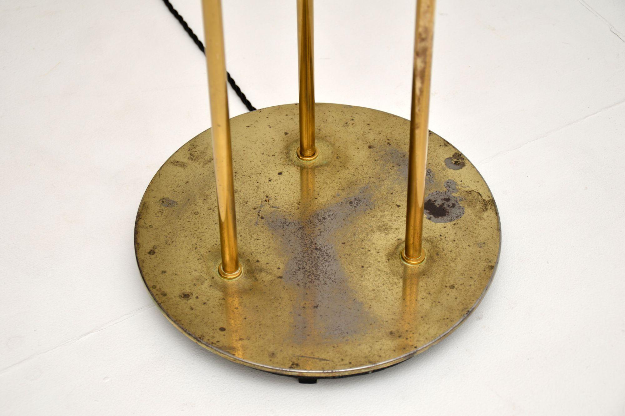 Vintage Brass & Glass Floor Lamp by Robert Sonneman For Sale 1