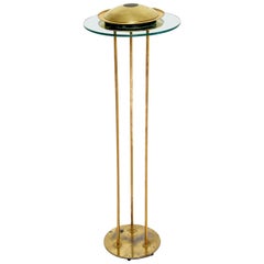 Lampada da terra in ottone e vetro vintage di Robert Sonneman