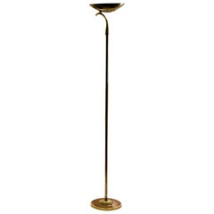 Vintage Brass Floor Lamp by Willy Rizzo for De Knudt, 'Numbered 3506/1, 1970s