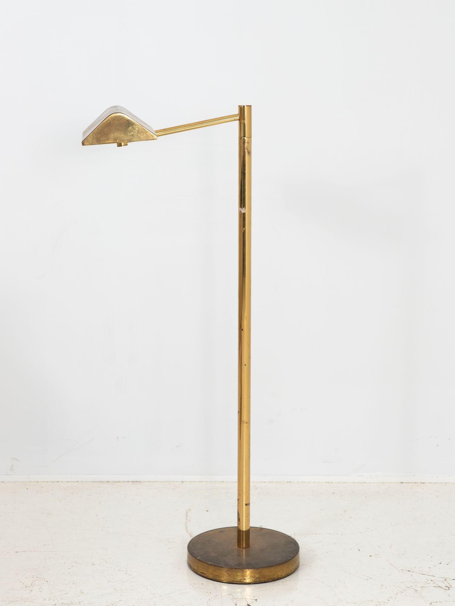 French Vintage Brass Floor Lamp, France mid 20th Century For Sale