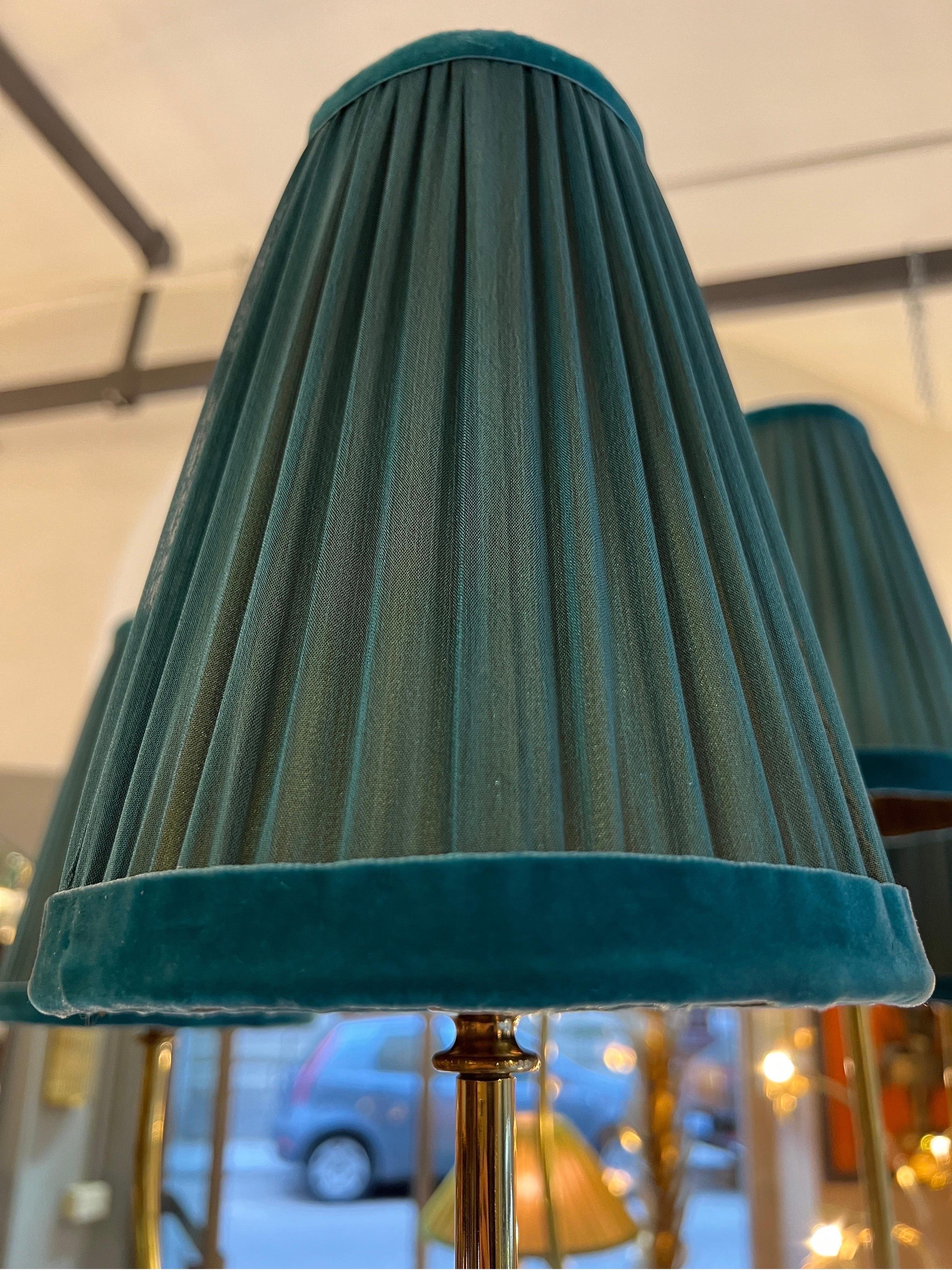 Vintage Brass Floor Lamp with Our Handcrafted Double Color Lampshades, 1970s For Sale 6