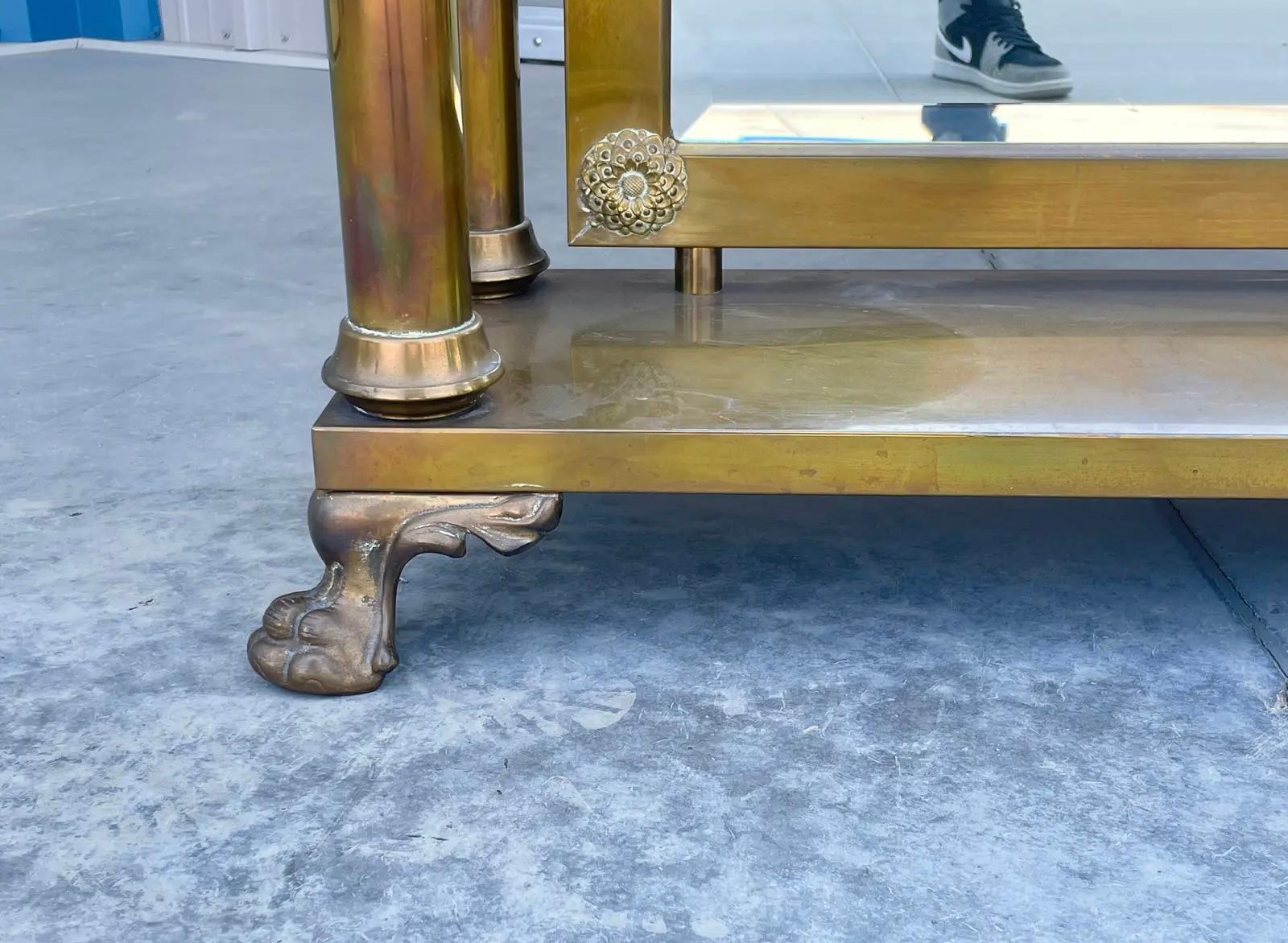 Specchio da terra in ottone vintage di H. A. B. in vendita 4