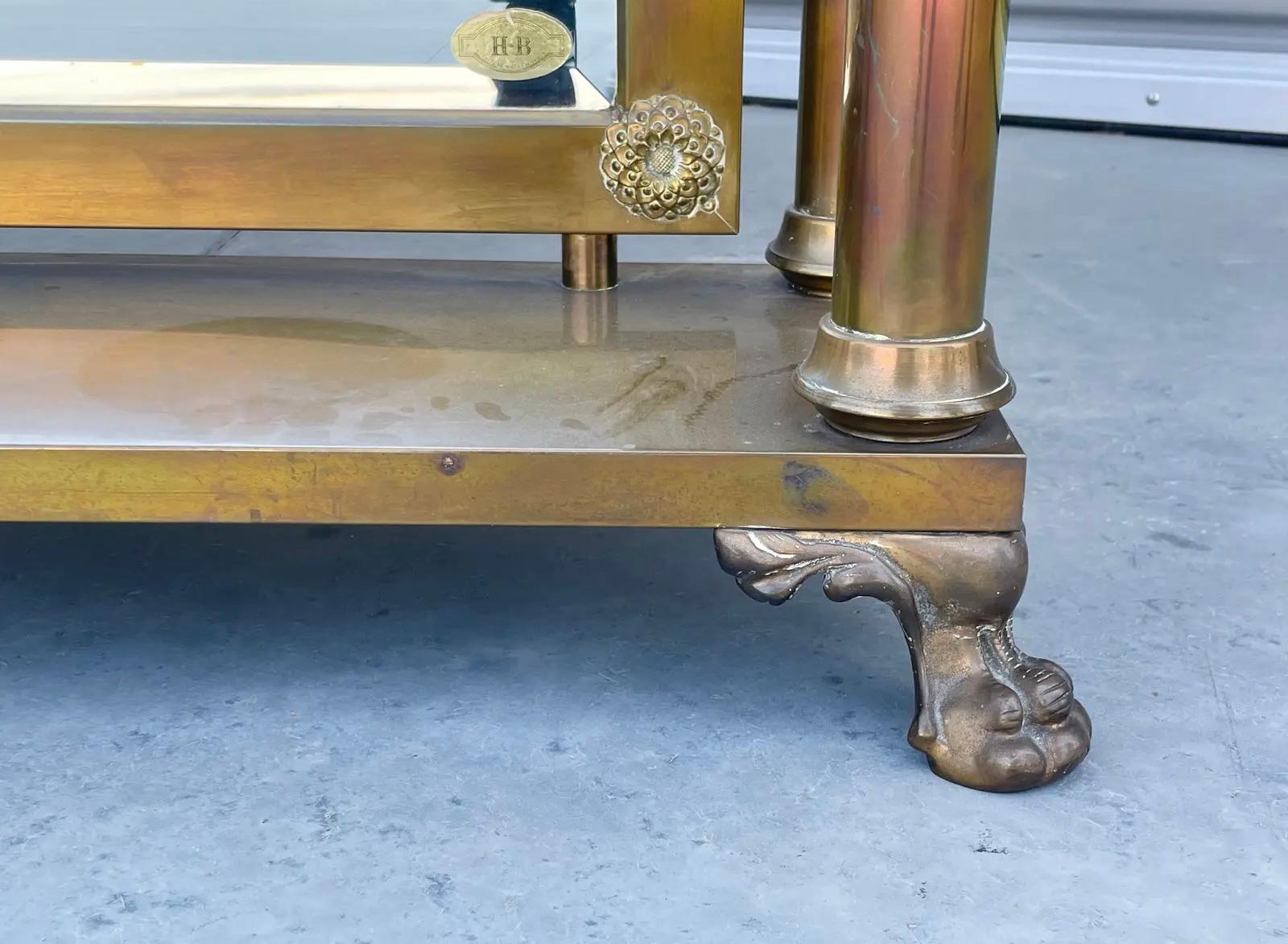 Specchio da terra in ottone vintage di H. A. B. in vendita 5