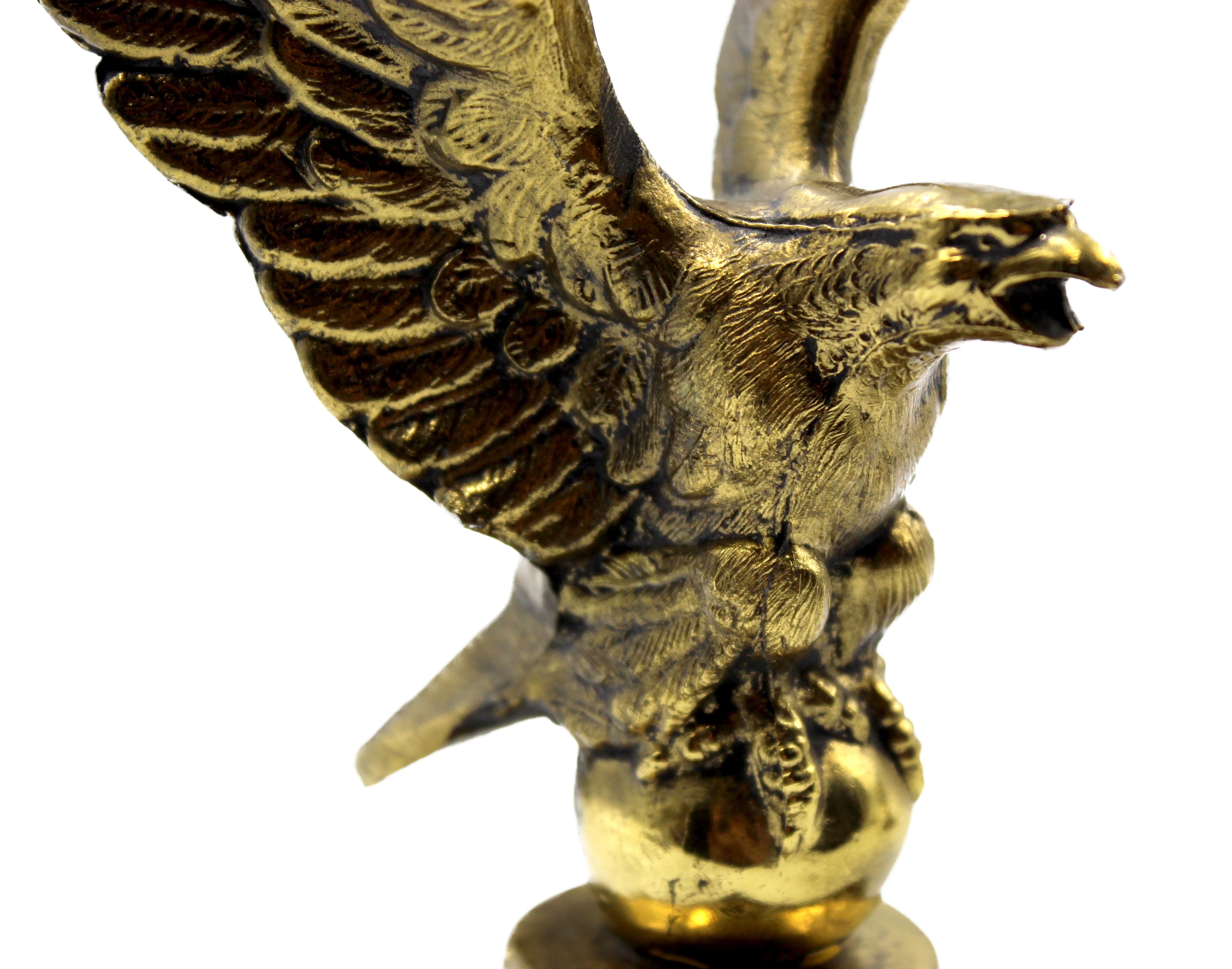 Vintage Brass Flying Eagle Bookends 2