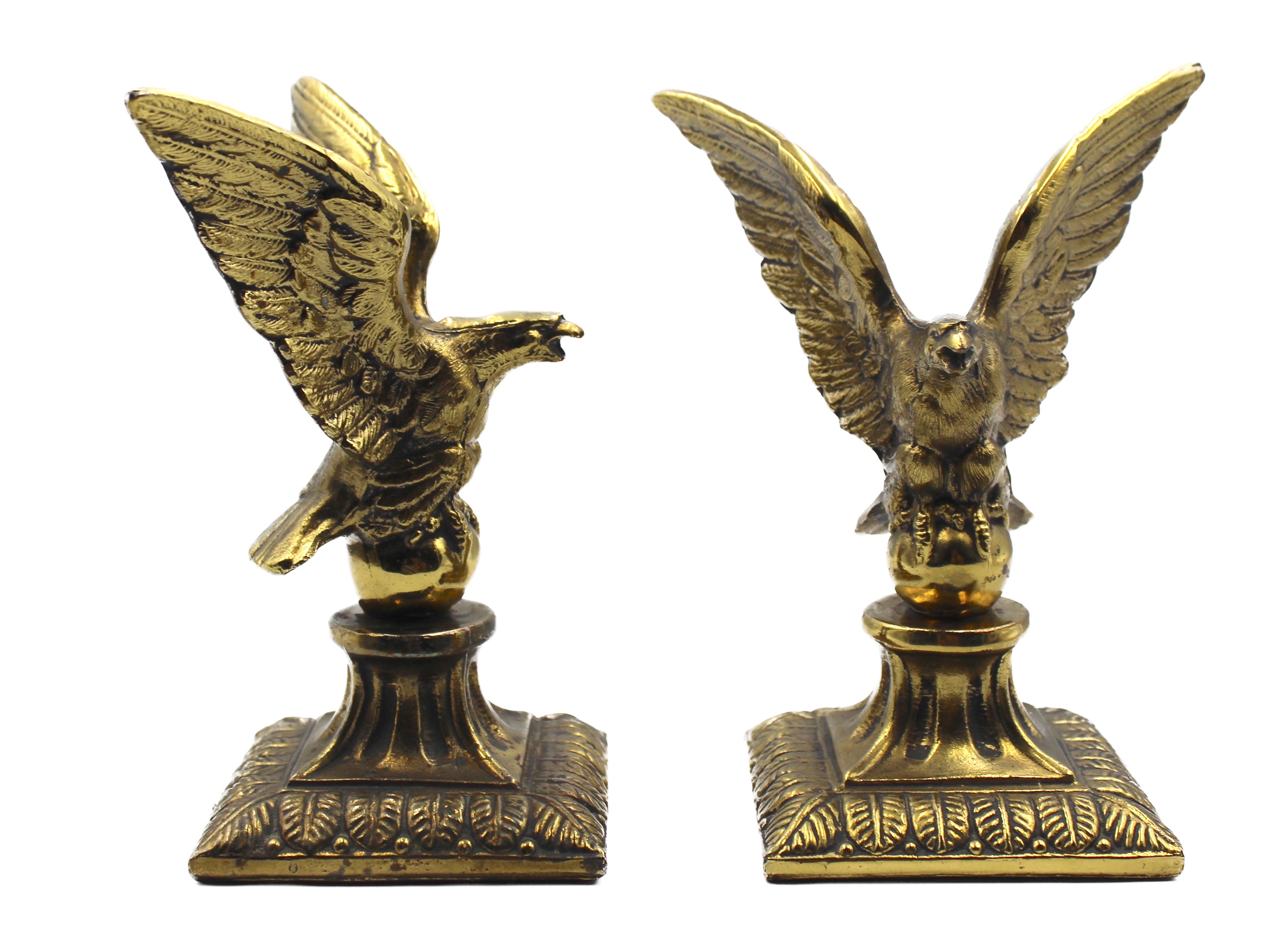 Vintage Brass Flying Eagle Bookends In Good Condition In Colorado Springs, CO