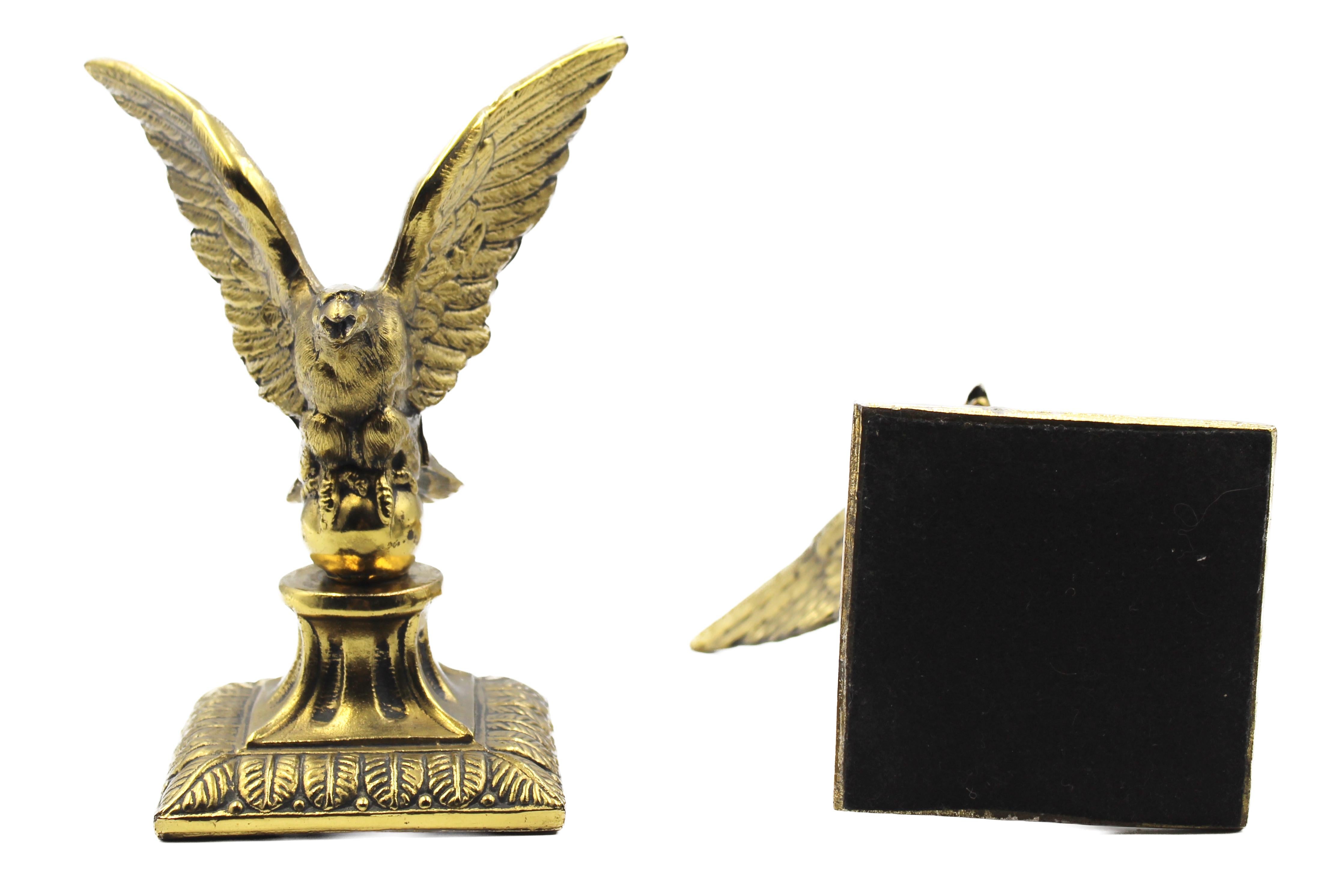20th Century Vintage Brass Flying Eagle Bookends