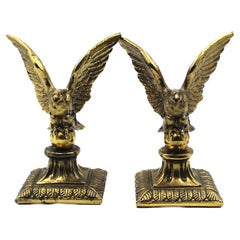 Vintage Brass Flying Eagle Bookends