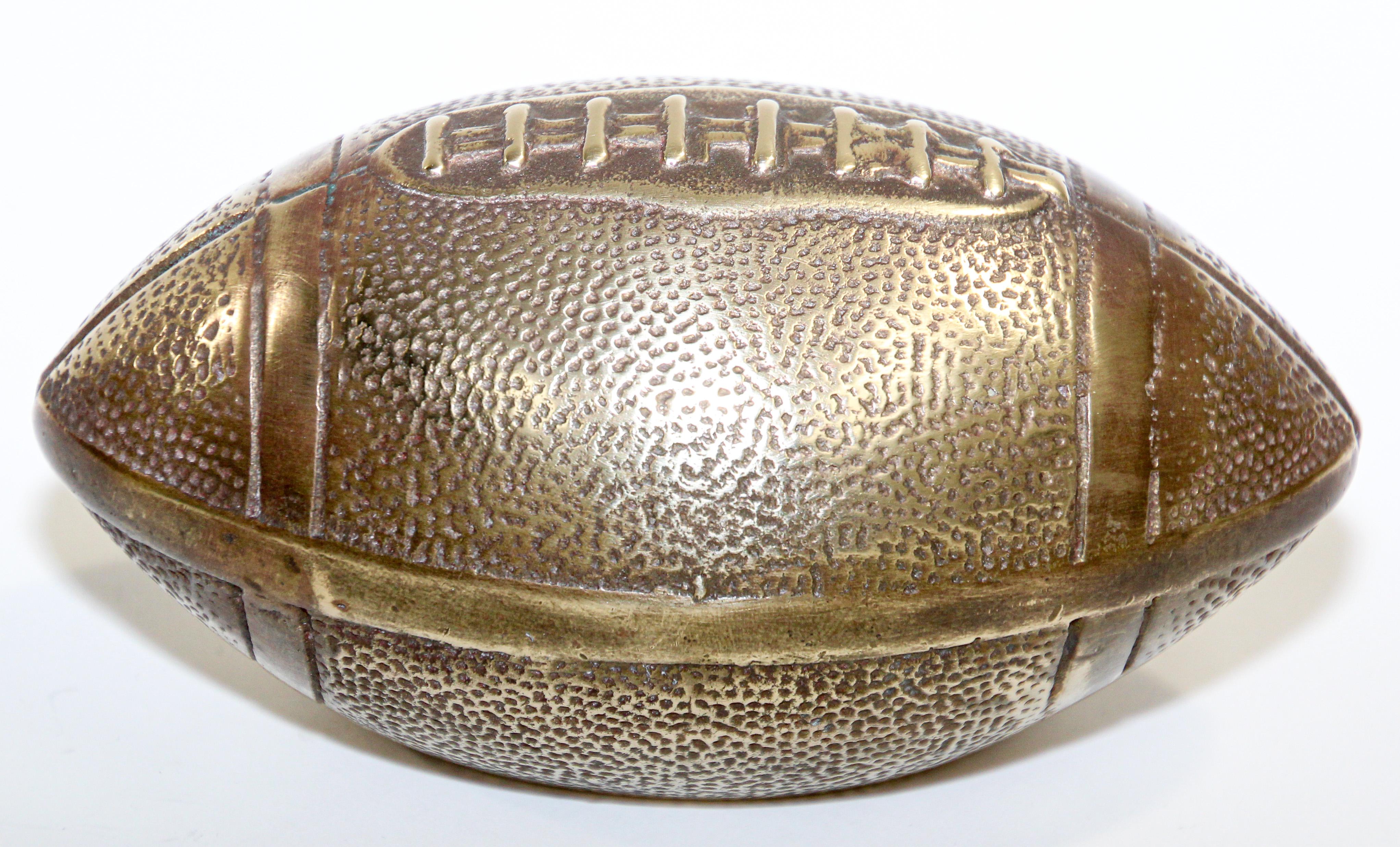 Vintage Brass Football Paperweight 3