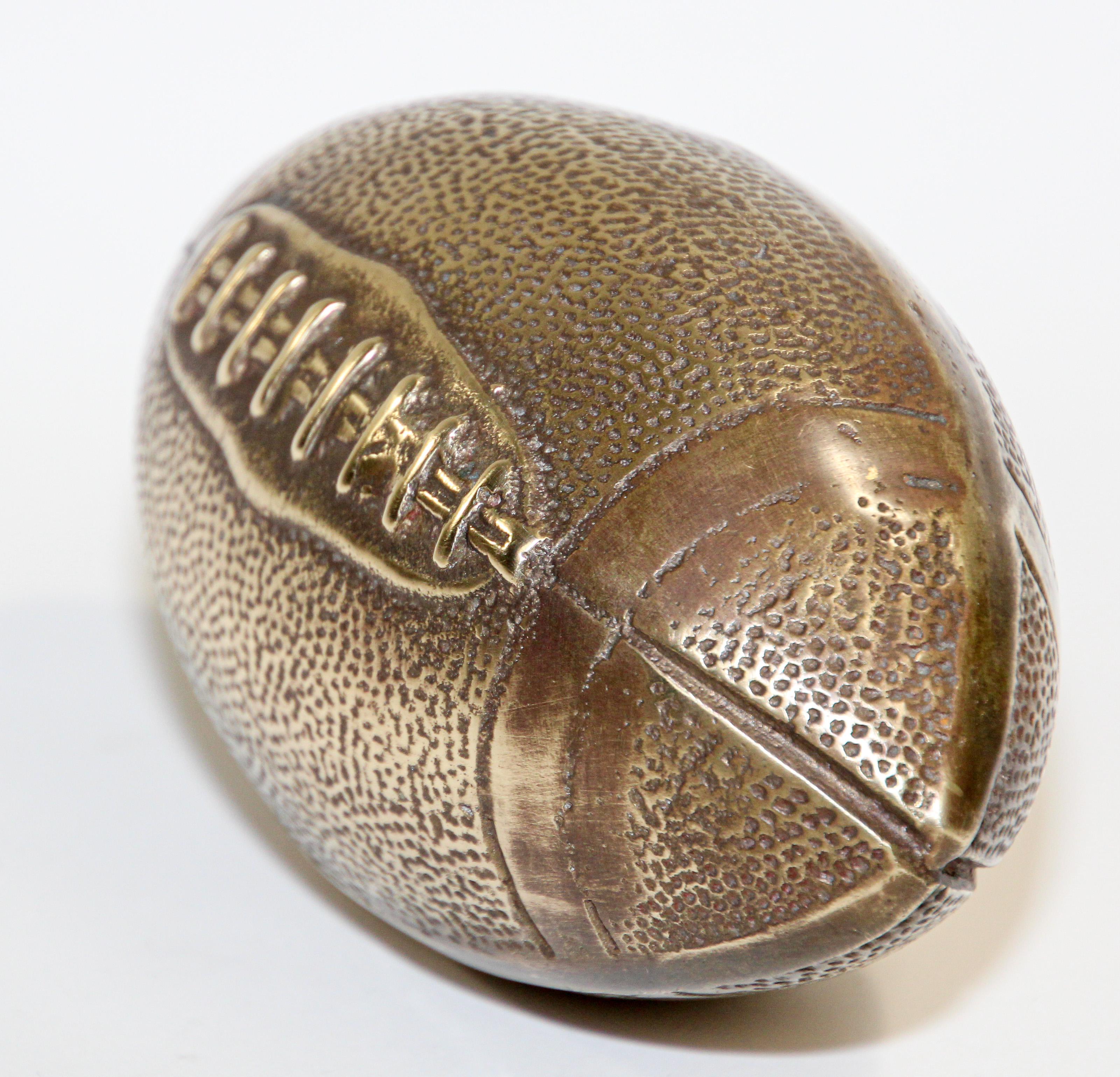 Vintage Brass Football Paperweight 